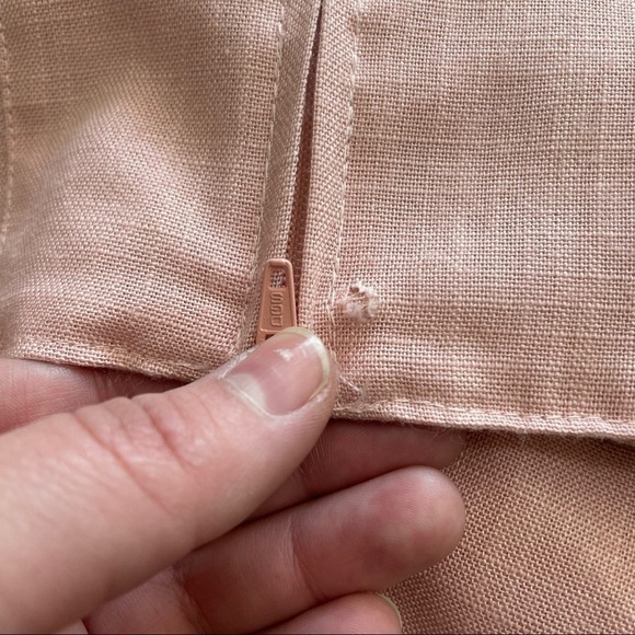 Vintage ninon de lenclos vintage belted pink pencil skirt has a stain sz.3/4 - Picture 4 of 6